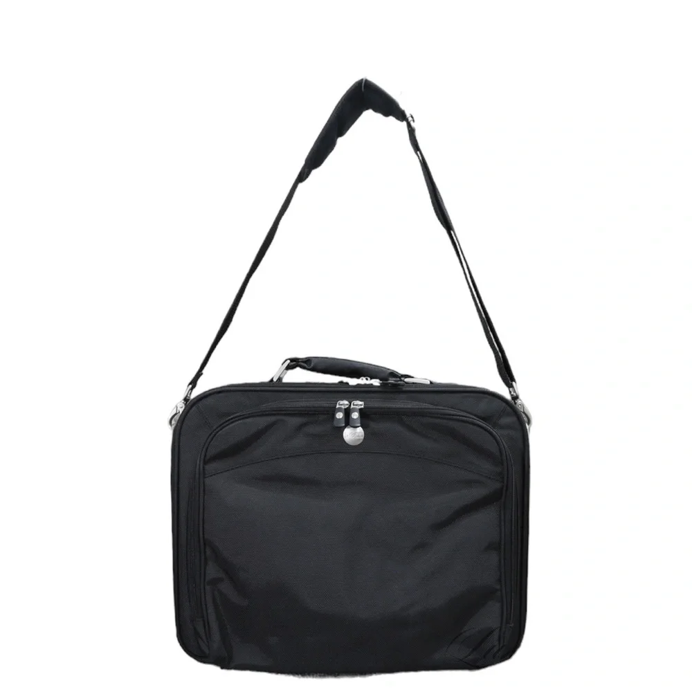 NWOT Dell Black Ballistic Microfiber Multi compartment Hard Shell Computer Bag